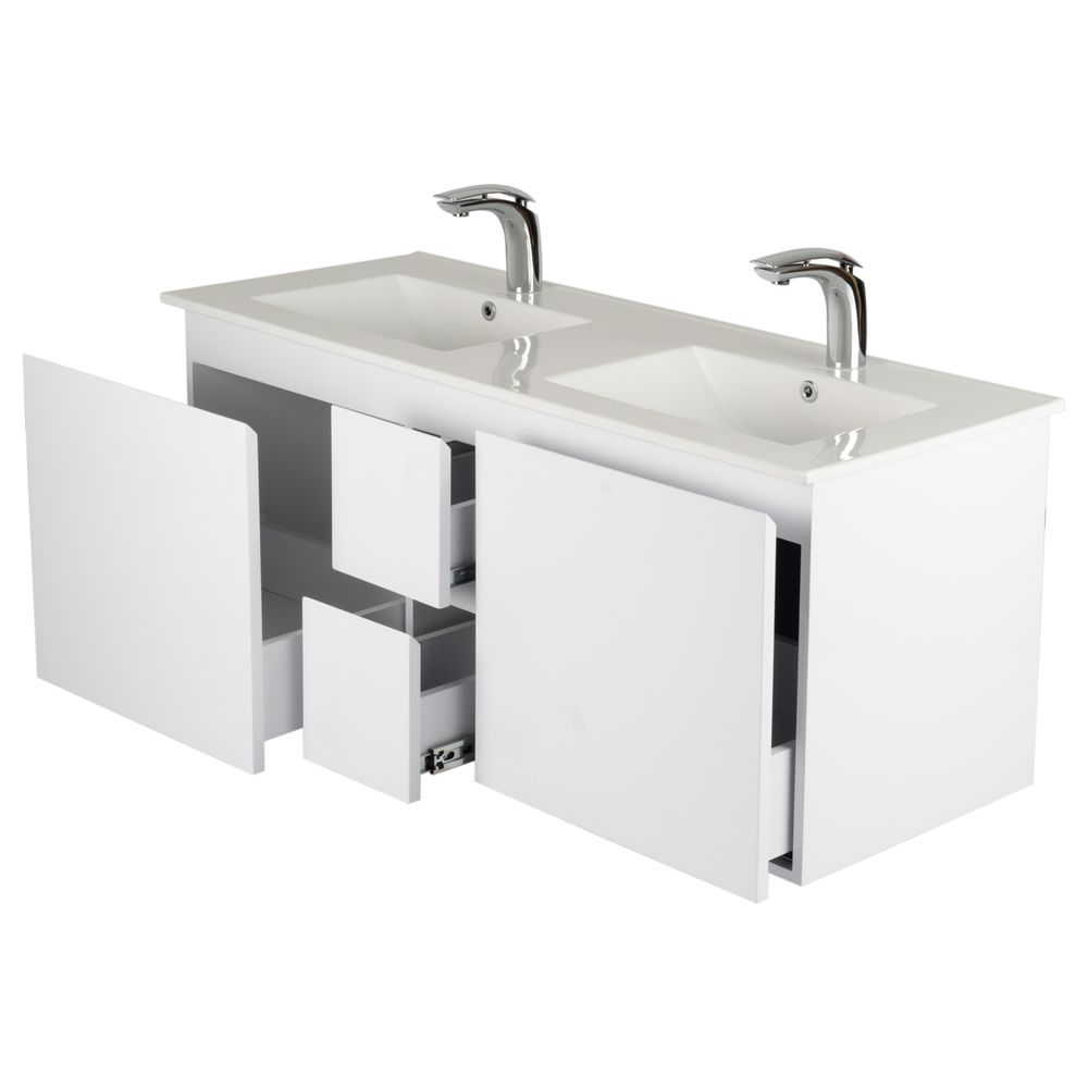 Muebles de baño negro, muebles modernos, lavabo doble br